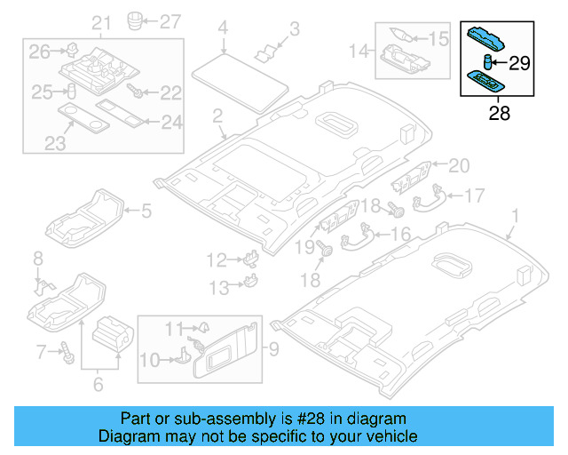 Rear O'head Lamp 3C0-947-291-F-95T