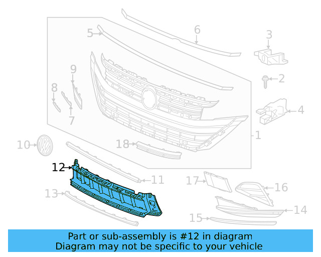 Lower Grille 3G8-853-677-C-9B9 - View 3