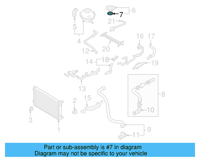 Reservoir Cap Seal 1H0-121-687-A - View 102