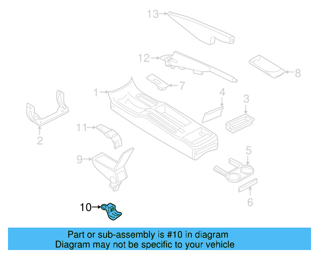 Armrest Assembly Mount Bracket 3B0-864-273-A - View 9