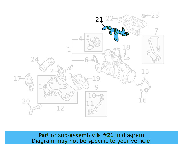 Turbocharger Mount Heat Shield Bracket 06K-145-383 - View 10