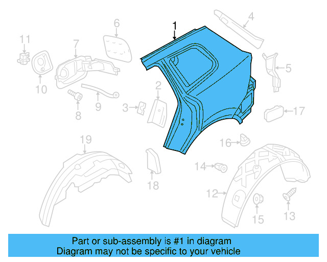 Quarter Panel 7P6-809-844-B - View 3