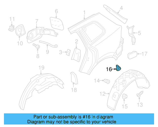 Quarter Panel Splash Shield Nut N-907-579-01 - View 108