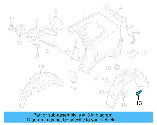 Quarter Panel Splash Shield Nut N-907-579-01 - View 75