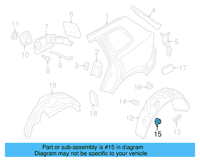 Quarter Panel Splash Shield Nut N-907-579-01 - View 74