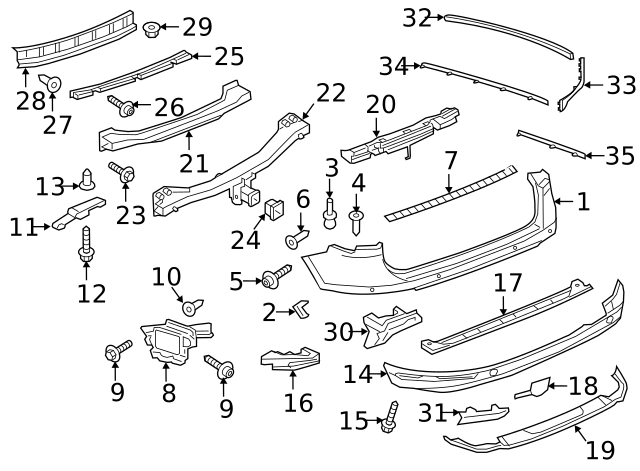 Bumper Cover Screw WHT-000-931