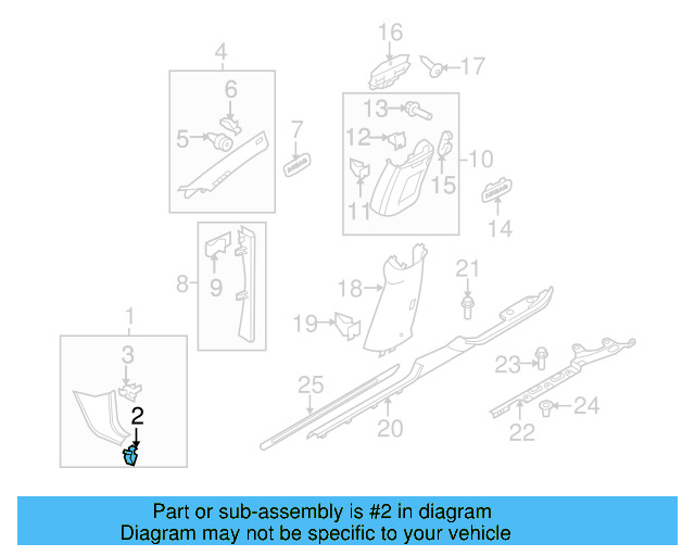 Kick Panel Trim Clip 3C0-864-247 - View 10