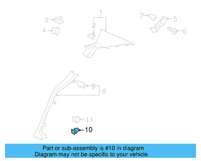 Pillar Trim Clip 3C0-867-333 - View 49