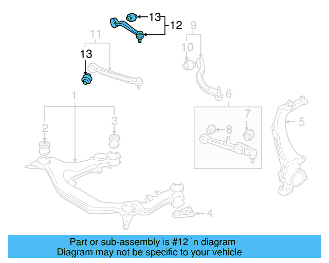 Rear Upper Control Arm 8E0-407-510-A - View 3