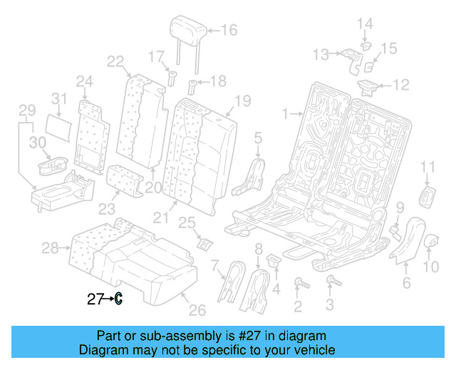 Seat Back Cover Clamp N-015-261-2