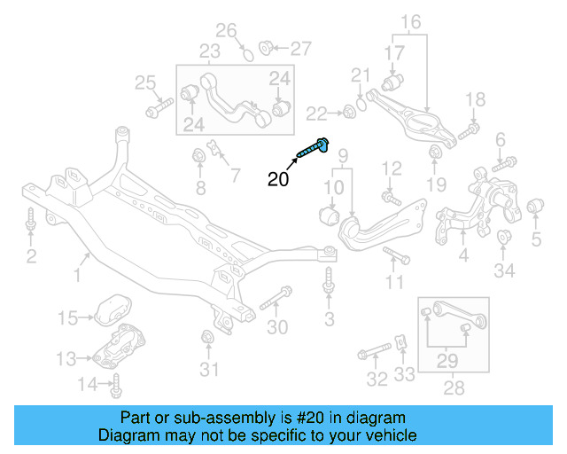 Lower Control Arm Mount Bolt N-106-286-01 - View 10