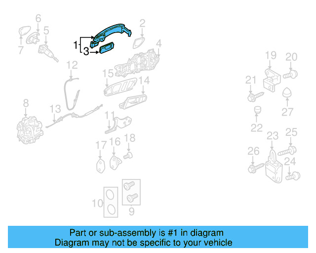 Handle, Outside (Unpainted) 3c0837205gru