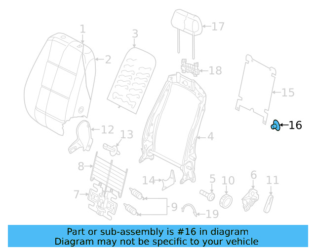 Seat Back Panel Clip N-909-113-01 - View 7