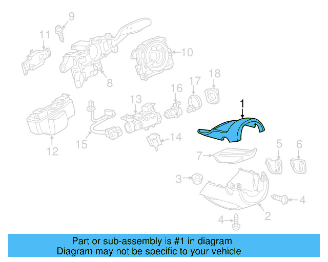 Upper Column Cover 5G0-858-560-A-82V - View 2