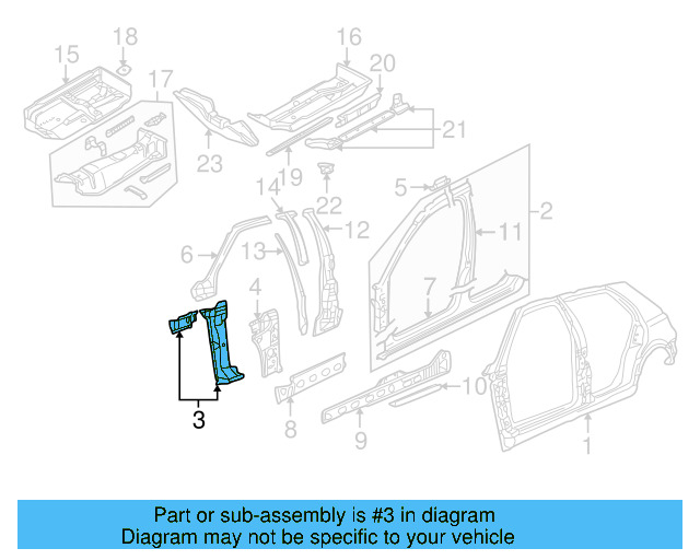 Pillar Reinforced 1J9-809-204 - View 9