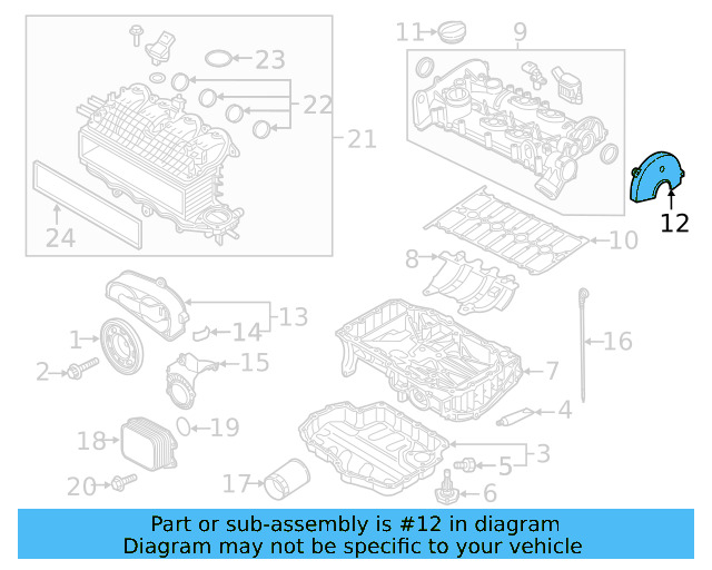 Upper Timing Cover 04C-109-121-E - View 11