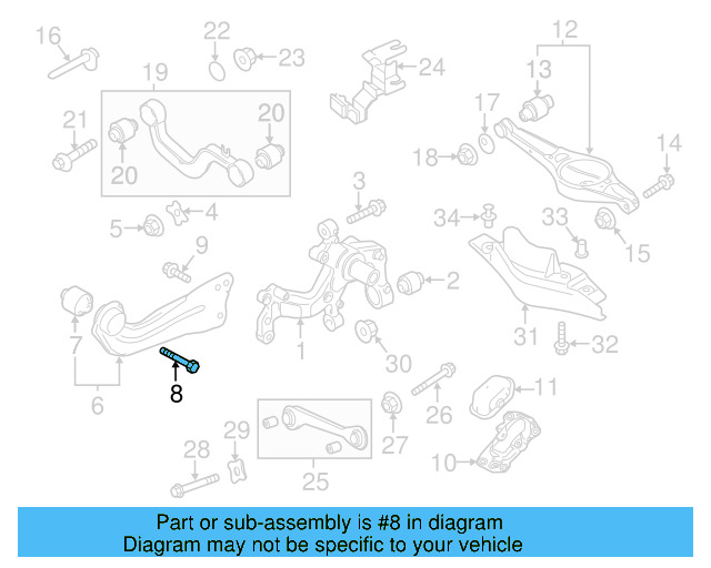 Trailing Arm Mount Bolt N-101-708-04 - View 25