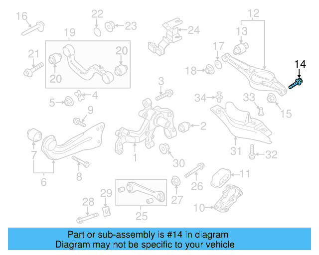 Lower Control Arm Lock Nut N-101-064-02 - View 3