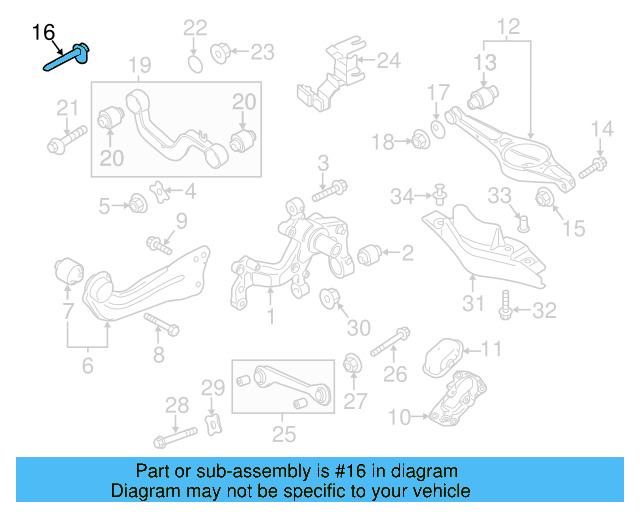 Lower Control Arm Mount Bolt N-106-286-01 - View 41