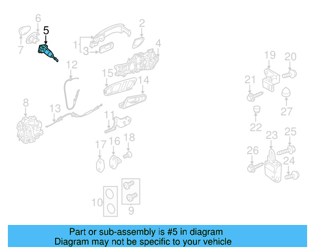 Lock Cylinder 107-837-167-ME - View 4