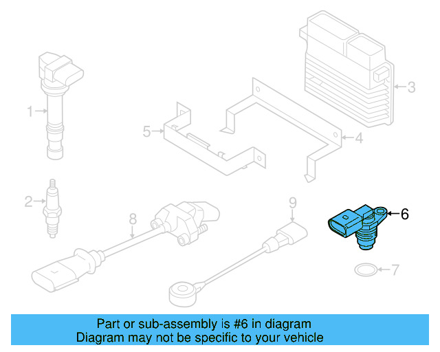 Camshaft Position Sensor 07K-907-601-A - View 12