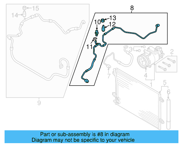 A/C Refrigerant Liquid Hose 5C0-820-741-BP - View 6