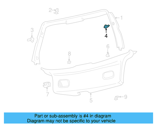Upper Trim Holder 1J6-863-449-B-8YS - View 3