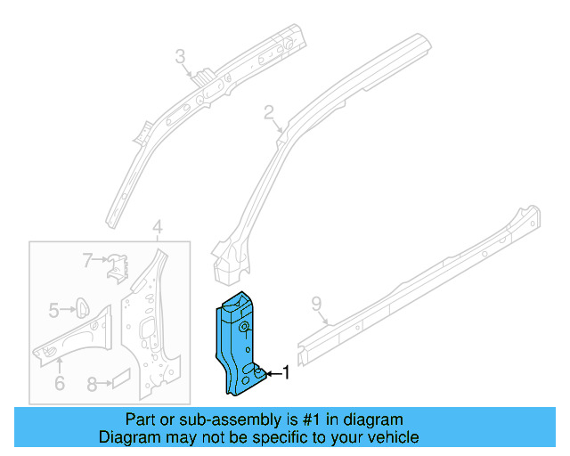 Hinge Pillar Reinforced 3CN-809-203 - View 6