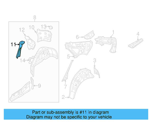 Outer Wheelhouse Reinforced Plate 561-809-820 - View 6