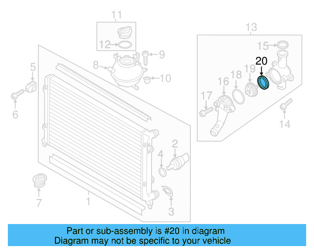 Thermostat Gasket 07K-121-119-A - View 8