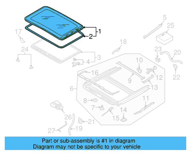 Sunroof Glass 7L0-877-055-B
