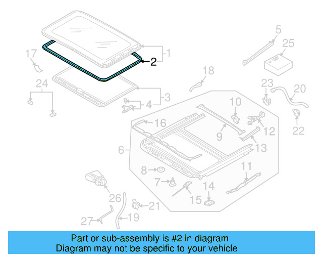Sunroof Glass Gasket 8D0-877-297 - View 10