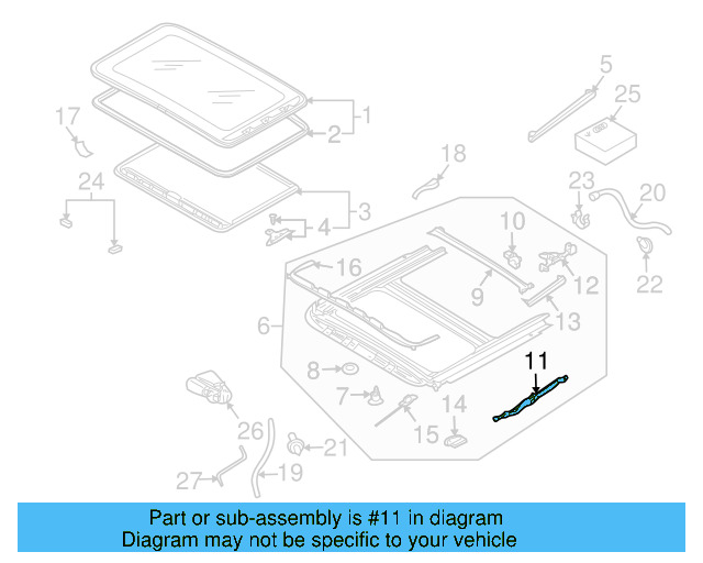 Sunroof Guide Jaw 8D5-877-151-A - View 26