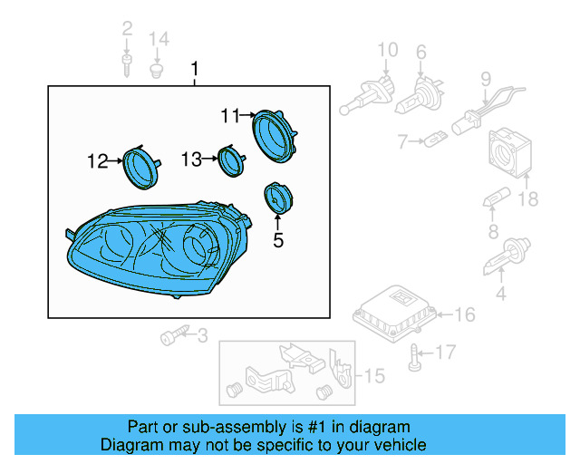 Headlamp Assembly 1K6-941-040-B - View 5