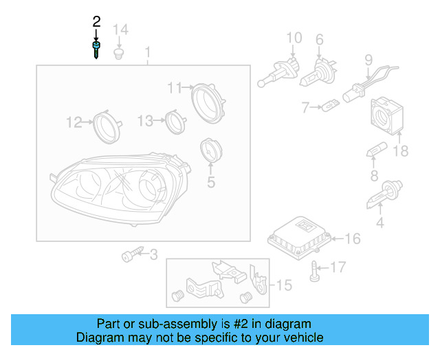 Headlamp Assembly Screw N-910-636-01 - View 8