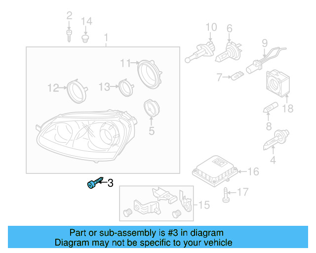 Headlamp Assembly Screw N-911-208-01
