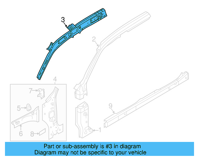 Inner Windshield Pillar 3CN-809-422 - View 4