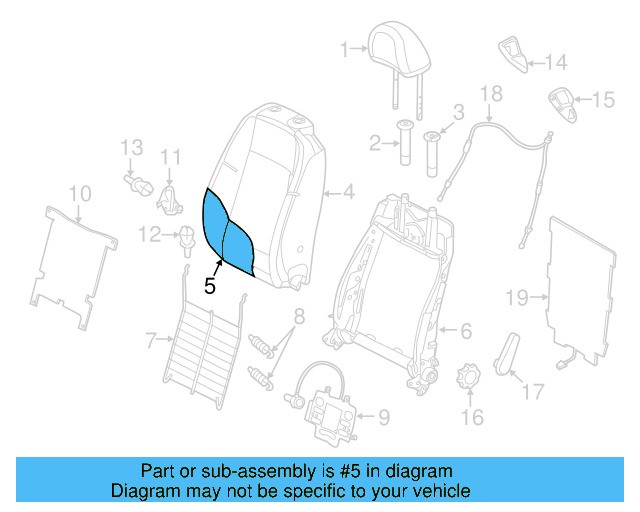 Seat Back Pad 5C5-881-775-K - View 3