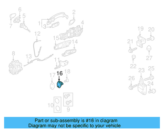 Door Lock Striker Plate 3C0-837-767-A - View 8