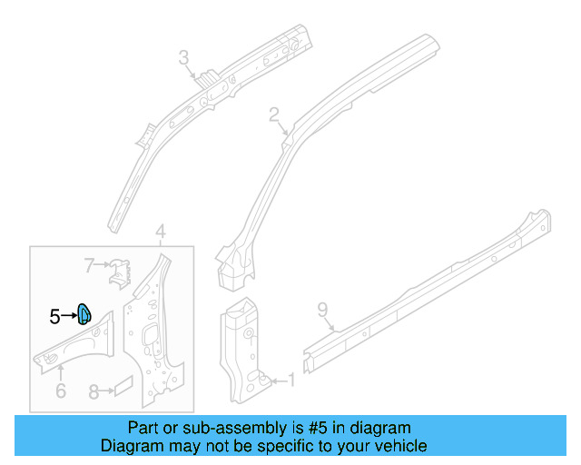 Inner Pillar Bracket 3CN-804-413 - View 3