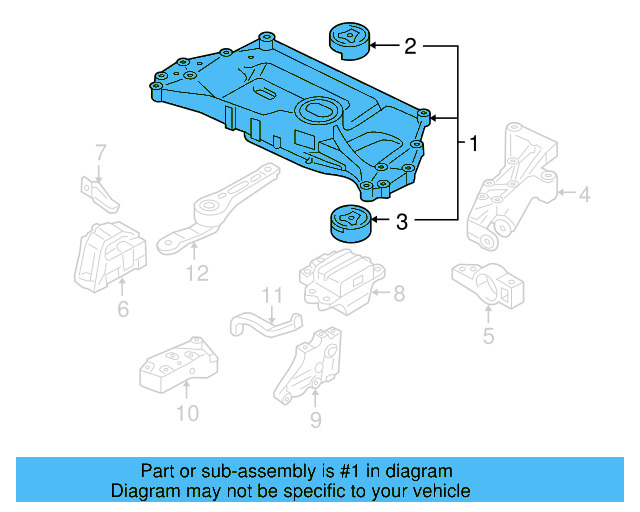 Engine Cradle 1K0-199-313-AM - View 11