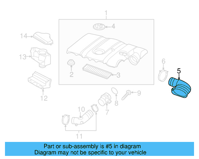 Intake Duct 1K0-129-618-AD - View 16