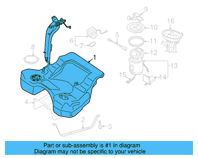 Fuel Tank 3C0-201-055-AE - View 3