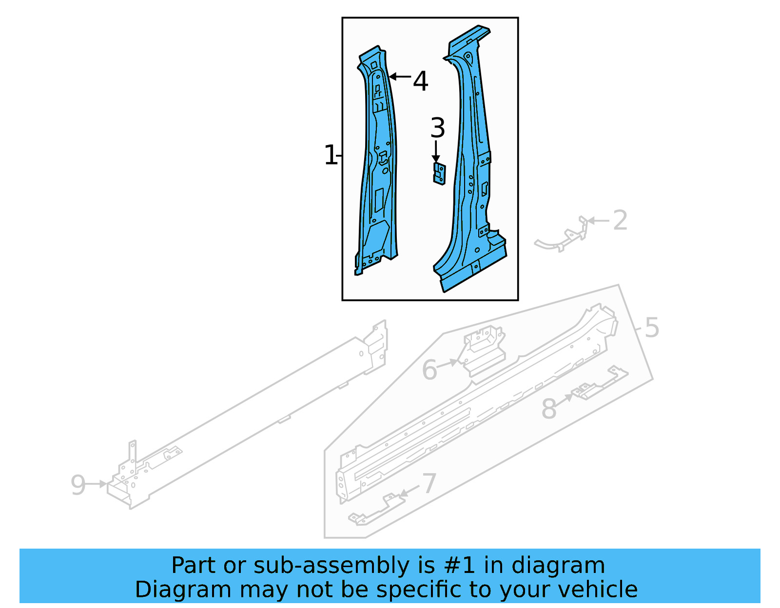 Outer Center Pillar 11K-809-219 - View 2