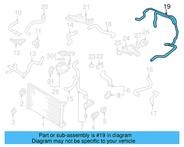 Lower Hose 1J0-122-051-H - View 10