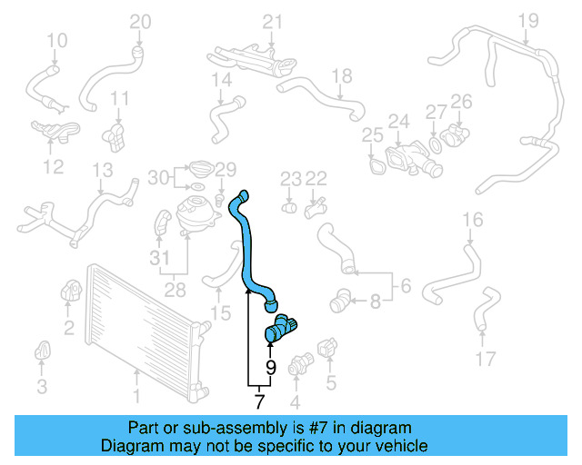 Lower Hose 1J0-122-051-H - View 15
