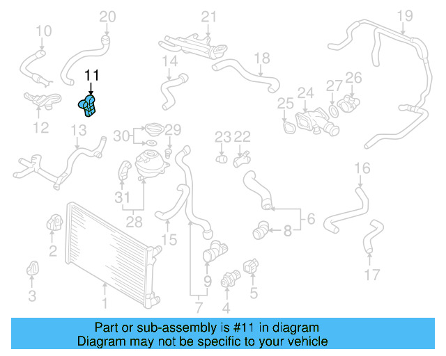Overflow Hose Bracket 1J0-121-093-F - View 3
