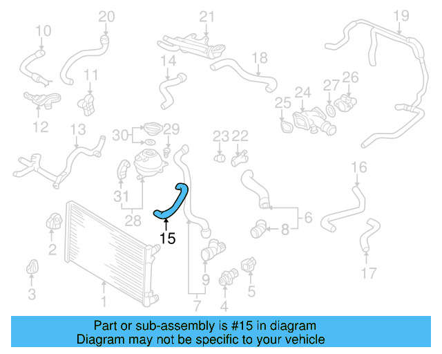 Upper Hose 1J0-122-101-D - View 11