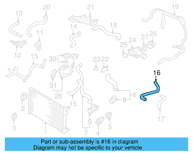 Engine Coolant Hose 1J0-121-096-K - View 3
