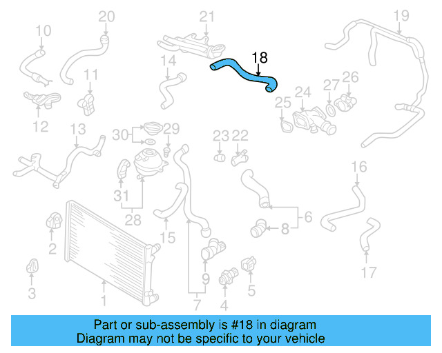 Engine Coolant Hose 1J0-122-157-BF - View 3
